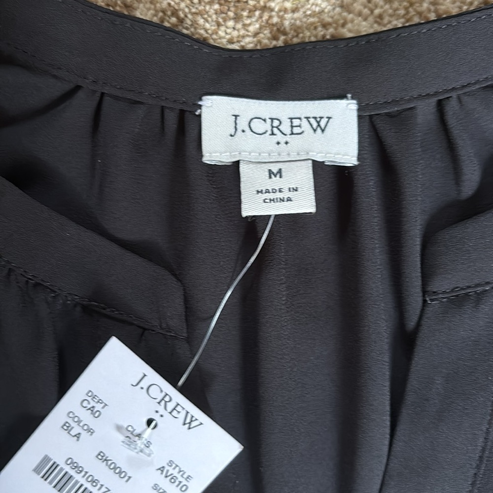 J. Crew Ruffle Short Sleeve Button front Shell - Picture 2 of 4